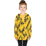 Yellow Regal Filagree Pattern Kids  Double Breasted Button Coat