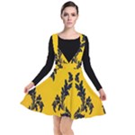 Yellow Regal Filagree Pattern Plunge Pinafore Dress