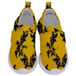 Yellow Regal Filagree Pattern Kids  Velcro No Lace Shoes