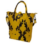 Yellow Regal Filagree Pattern Buckle Top Tote Bag