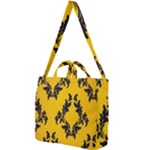 Yellow Regal Filagree Pattern Square Shoulder Tote Bag