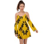 Yellow Regal Filagree Pattern Boho Dress