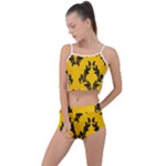 Yellow Regal Filagree Pattern Summer Cropped Co-Ord Set