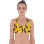 Yellow Regal Filagree Pattern Cross Back Hipster Bikini Top 