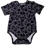 Black And Alien Drawing Motif Pattern Baby Short Sleeve Bodysuit