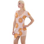 Orange Slices! Short Sleeve Asymmetric Mini Dress