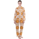 Orange Slices! Women s Long Sleeve Satin Pajamas Set	