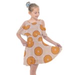 Orange Slices! Kids  Shoulder Cutout Chiffon Dress