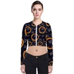 Abstract Pattern Background Long Sleeve Zip Up Bomber Jacket