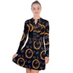 Abstract Pattern Background Long Sleeve Panel Dress