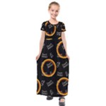 Abstract Pattern Background Kids  Short Sleeve Maxi Dress