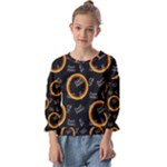 Abstract Pattern Background Kids  Cuff Sleeve Top