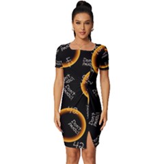Fitted Knot Split End Bodycon Dress 