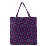 Geometric Pattern Retro Style Grocery Tote Bag