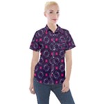 Geometric Pattern Retro Style Women s Short Sleeve Pocket Shirt