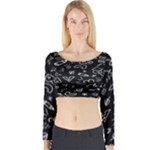 Background Graphic Abstract Pattern Long Sleeve Crop Top