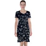 Background Graphic Abstract Pattern Short Sleeve Nightdress
