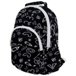 Background Graphic Abstract Pattern Rounded Multi Pocket Backpack