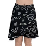 Background Graphic Abstract Pattern Chiffon Wrap Front Skirt