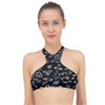 Background Graphic Abstract Pattern High Neck Bikini Top