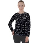 Background Graphic Abstract Pattern Women s Long Sleeve Raglan Tee