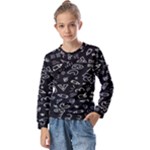 Background Graphic Abstract Pattern Kids  Long Sleeve Tee with Frill 