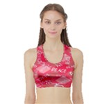 Background Peace Doodles Graphic Sports Bra with Border