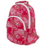 Background Peace Doodles Graphic Rounded Multi Pocket Backpack