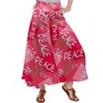 Background Peace Doodles Graphic Satin Palazzo Pants