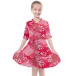 Background Peace Doodles Graphic Kids  All Frills Chiffon Dress