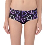 Abstract Background Graphic Pattern Mid-Waist Bikini Bottoms