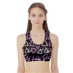Abstract Background Graphic Pattern Sports Bra with Border