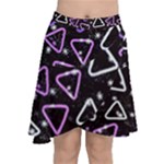 Abstract Background Graphic Pattern Chiffon Wrap Front Skirt