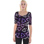Abstract Background Graphic Pattern Wide Neckline Tee