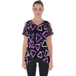 Abstract Background Graphic Pattern Cut Out Side Drop Tee