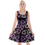 Abstract Background Graphic Pattern Reversible Velvet Sleeveless Dress