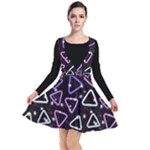 Abstract Background Graphic Pattern Plunge Pinafore Dress