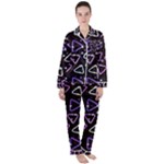 Abstract Background Graphic Pattern Women s Long Sleeve Satin Pajamas Set	