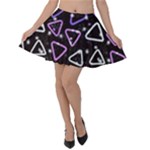Abstract Background Graphic Pattern Velvet Skater Skirt