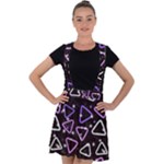 Abstract Background Graphic Pattern Velvet Suspender Skater Skirt