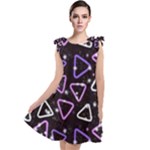 Abstract Background Graphic Pattern Tie Up Tunic Dress