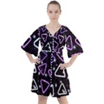 Abstract Background Graphic Pattern Boho Button Up Dress
