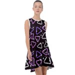 Abstract Background Graphic Pattern Frill Swing Dress