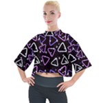 Abstract Background Graphic Pattern Mock Neck Tee