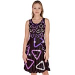 Abstract Background Graphic Pattern Knee Length Skater Dress With Pockets