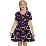 Abstract Background Graphic Pattern Kids  Short Sleeve Tiered Mini Dress