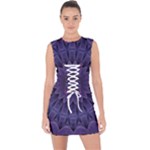 Shape Geometric Symmetrical Lace Up Front Bodycon Dress