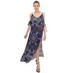 Kaleidoscope Geometric Pattern Maxi Chiffon Cover Up Dress