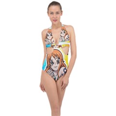 Halter Front Plunge Swimsuit 