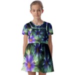 Fractalflowers Kids  Short Sleeve Pinafore Style Dress